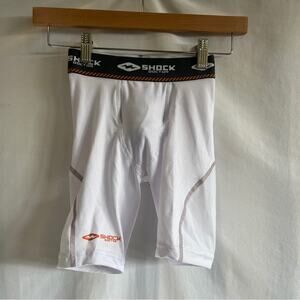 Shock Doctor Compression Shorts Protective Bio Flex Cup Wickening White Youth S